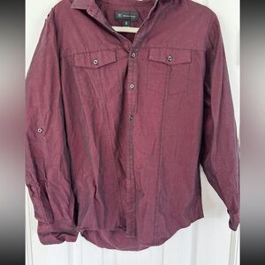 INC International concepts Mens Long-Sleeve Button Cotton Dress Shirt Sz Small